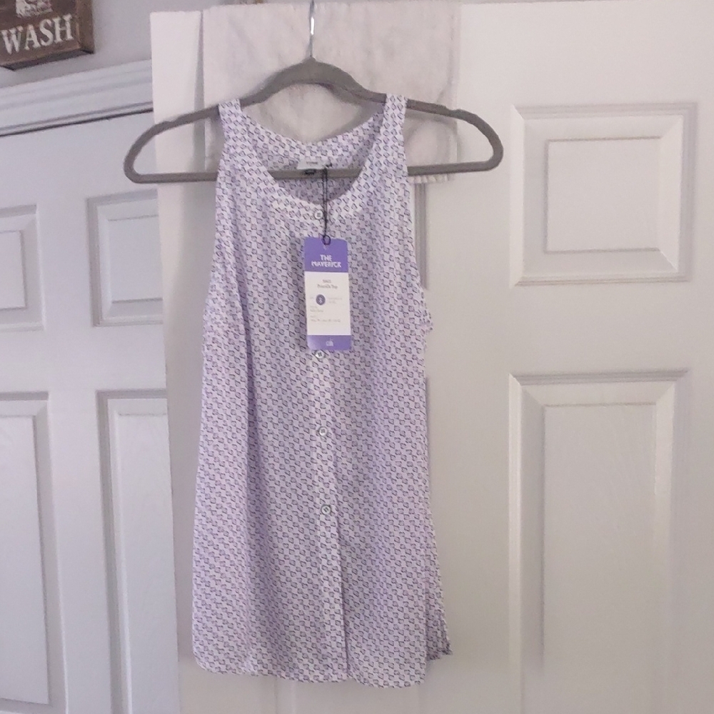 cabi #5905 NWT Priscilla Top.Small. Purple And White